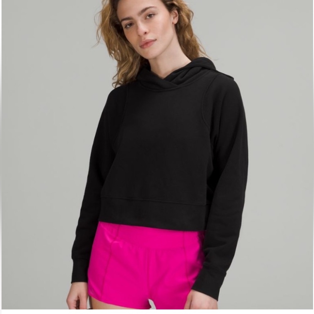 NWT Lululemon Loungeful Cropped Hoodie Black 8